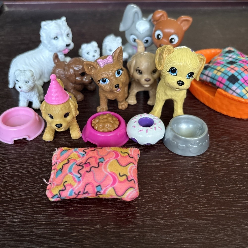 Barbie Vintage Dog Cat Pet Lot‎ Of 11 Figurines Variety